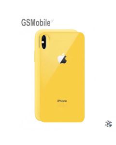 Protector para tapa de cristal templado para iPhone XS Max Amarillo