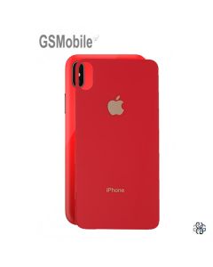 Protector para tapa de cristal templado para iPhone XS Max Rojo