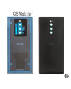 Tapa de batería + Cristal de cámara para Sony Xperia 1 Original Negro