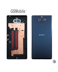 Tapa de batería + Cristal de cámara para Sony Xperia 10 Original Azul