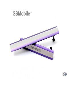 Set tapas laterales USB y micro SD Sony Xperia Z2 Morado
